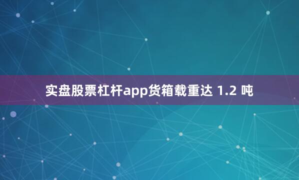 实盘股票杠杆app货箱载重达 1.2 吨